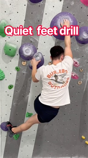 Try this Bouldering footwork Drill! Quiet as a mouse 🐁! #bouldering #climbingwall