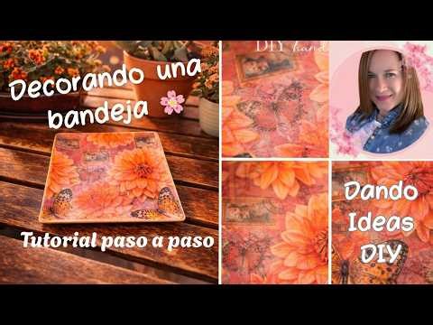 Bandeja decorada paso a paso🌸|DIY fácil y bonito para casa