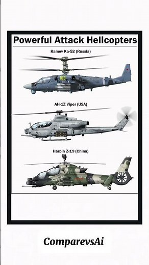 Top 3 Powerful Attack Helicopters | Ka-52 vs AH-1Z Viper vs Z-19