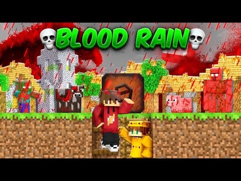 We Created Bunker to Survive BLOOD RAIN in Minecraft!