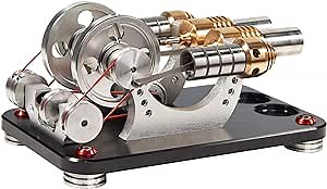 Sunnytech Hot Air Stirling Engine Motor Generator Education Toy Electricity M16-22-D