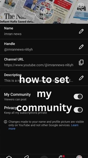 how to set community#shorts@ytexplainbd