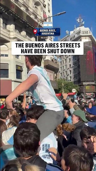 Argentina celebrations have gone WILD in Buenos Aires after their historic comeback 🇦🇷