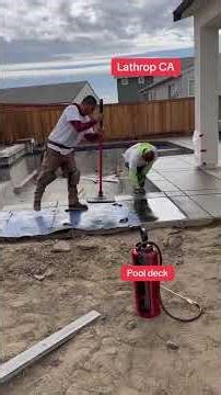 Finishing a concrete pool deck..