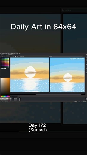 Daily Art in 64x64 - Day 172 (Sunset) #pixelart #hyperjinxgames