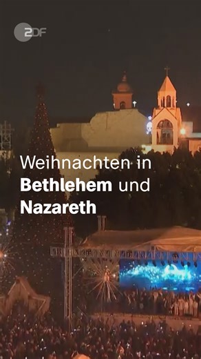 Nach zwei Jahren ist der Weihnachtsbaum auf dem Krippenplatz in Bethlehem erstmals wieder erleuchtet. Dort wird am Mittwoch nach der traditionellen Prozession von Jerusalem nach Bethlehem auch die Mitternachtsmesse gefeiert. Wir schauen in die Stadt im Westjordanland sowie nach Nazareth in Israel. | ZDF heute