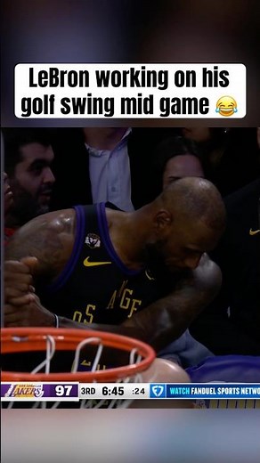 LeBron practicing the swing 🏌️‍♂️
