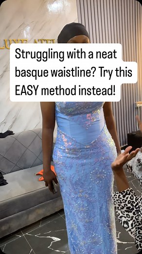 TLA | Fashion Designer in Ilorin Nigeria on Instagram: "Here’s the neatest and easiest way to cut a basque waistline for your corset dress! Cutting a basque waistline can be tricky, but this method makes it super easy and clean! ✂️✨ Try it out and let me know if you prefer it to the normal common method you know. Tag a fellow fashion designer that might find this helpful and follow for more easy sewing hacks and content. #SewingHack #CorsetMaking #FashionDesigner #SewingTips #DIYFashion #BasqueW