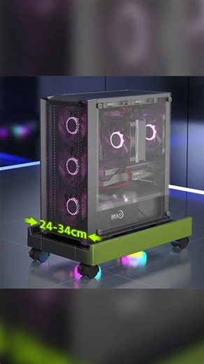 CPU Tower Stand Adjustable, Telescopic, Wheels, RGB – Universal CPU Cart – AliExpress