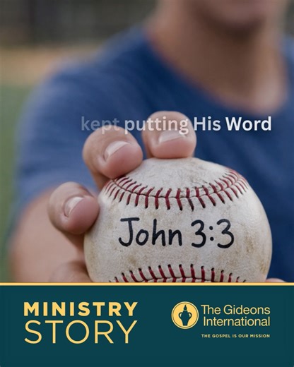 When Tim was 13, a Gideon stepped into his classroom, handed him a copy of God’s Word, and said, “This is the truth.” Tim kept it—and soon God kept putting His Word in front of him. A softball player signed a ball for him with John 3:3. A Pepsi deliveryman gave him another Testament signed with John 14:6. Everywhere Tim turned, he saw the book of John. Years later, while traveling for work, Tim carried that first Testament with him. In New Orleans, he was struck by a literal cross carried by a s