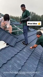 Installing of Colored stone metal tiles.😲👍👏 #metaltiles #tilesetter #tileinstallation #idea #trendingreels CTTO: Check Wel | Jeffrey Fabola Asia