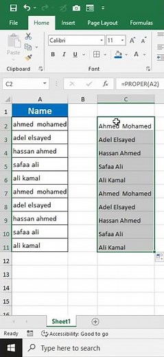 بمنتهى البساطه تحويل اول حرف فى الكلمة الى كابيتال فى الاكسل