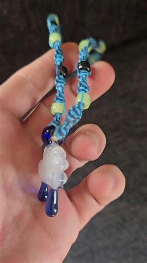 UV Color Changing Glass Rain Cloud!!!! Available Today!!! #handmade #glasspendant #hempnecklace #uv