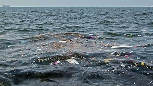 Garbage and Plastic Waste Pollution Floating in the Ocean