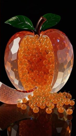 Crystal Peach Slice — A Symphony of Glass & Fruit