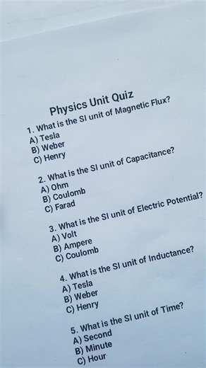 Physics Unit Quiz: Test Your Knowledge and Skills