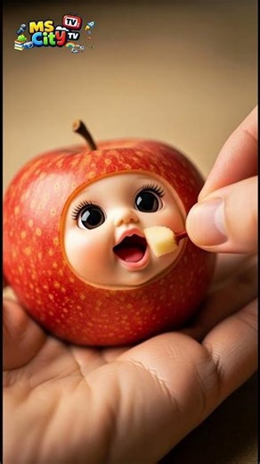 Cutest Baby Apple 🍎✨ | Tiny Apple Face Macro
