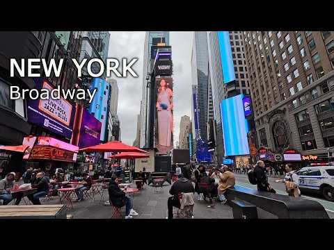 New York - Walking tour Broadway NYC 4К 60fps HDR
