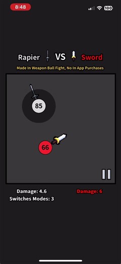 Rapier vs sword | weapon ball fights