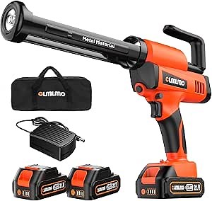 Caulking Gun Cordless, Dripless Caulk Gun 10 oz with 4.0 Ah Battery & Fast Charger, 6 Adjustable Speed, Electric Silicone Caulking Tool Metal Adhesive Gun for Filling, Sealing, Precise Work