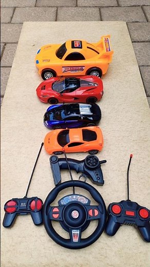 1 Orange Lamborghini Remote Control Car 1 Bugatti RC car 1 Ferrari Remote car 1 plastic RC car