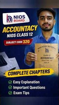 Nios Accountancy class 12th #nios #niosaccountancy #niosapril2026 #nioslastminute #Niosclass12th #10