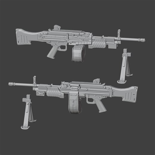 LMG3-1 – Machine Gun & Light Machine Gun 1:18 Scale – Action Figure Weapon – 3D Print File – Diorama Accessory – Miniature Gun STL - Etsy