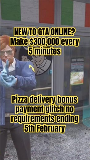 *EASY MONEY* PIZZA DELIVERY BONUS GLITCH $300,000 every 5 minutes #gamingshorts #gtaglitch #gta5