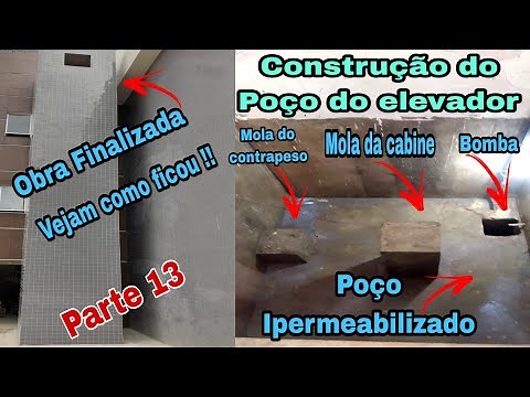Construção do fosso do elevador, IMPERMEABILIZAÇÃO do poço com Resina, Veja como ficou, está PRONTO!