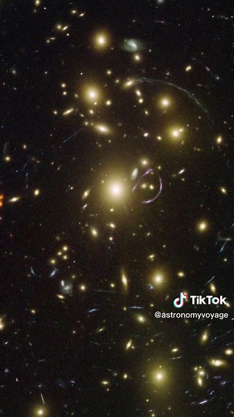 Abell 1703 is a massive galaxy cluster containing over 100 different galaxies. It's located 3 million light-years from Earth in the constellation Canes Venatici 📷: NASA, ESA, and Johan Richard (Caltech, USA) #space #astronomy #solarsystem #universe #fyp