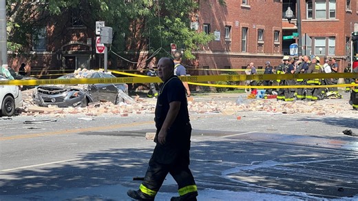 New photos reveal the aftermath of an explosion and building collapse that left at least eight people injured Tuesday in Chicago's Austin neighborhood.