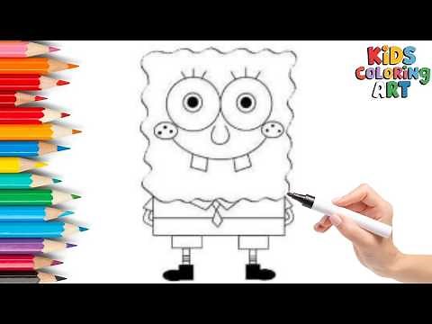 Easy step by step SpongeBob drawing for kids 🎨