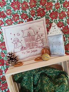 Tis the Season Redwork Stitchery PDF Pattern Digital Download - Etsy