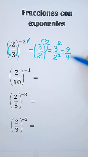 Exponentes en Fracciones explicado fácil 🧠📘 | MateScience ¿Sabías que también puedes aplicar potencias a fracciones? 🤔 Aprende paso a paso cómo elevar una fracción a un exponente y simplificarla fácilmente 📚✨ Ideal para estudiantes de secundaria, preuniversitarios y docentes 👩‍🏫👨‍🏫 Sigue a @MateScience para más trucos y explicaciones rápidas de matemáticas 🔢💡 #Exponentes #Fracciones #Potencias #MatemáticasFáciles #MateScience #EducaciónVisual #AprenderMatemáticas #MatemáticasSecundaria