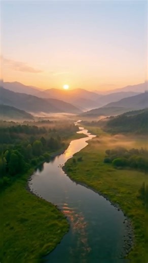A smooth drone 🛩️ flyover of a serene river, revealing nature’s raw beauty from above. #droneography