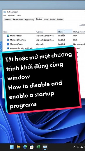 Tắt hoặc mở một chương trình khởi động cùng window How to disable and enable a startup programs #windows11tips #suamaytinh #thuthuatcongnghe