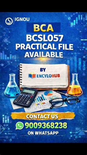 BCSL 057 PRACTICAL FILE BCA AVAILABLE #ignou #practical