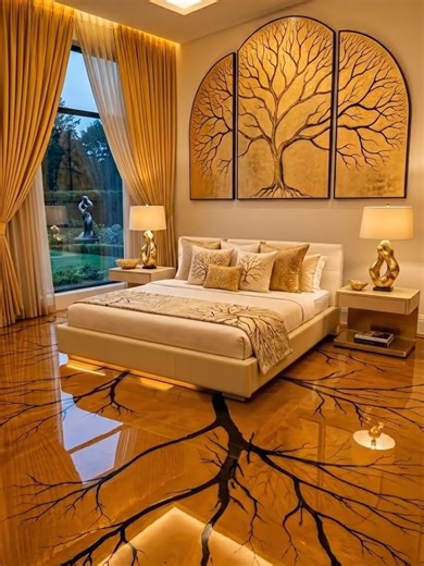 This mustard epoxy floor looks unreal 💛😳 Would you install this in your house? #epoxyfloor #interiordesign #roommakeover #luxuryhome #satisfying #fyp#epoxy #epoxyresin #diy #resin #diytransformation