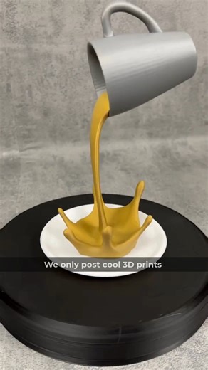 3D Printing ╏ Useful ╏ Gadget on Instagram: "Print or Pass? ⬇️ . This 3D printed floating coffee cup is absolutely mesmerizing and honestly the coolest optical illusion decoration that makes your desk feel magical ☕️🤩 The way this design creates the impossible effect of a coffee cup suspended in mid air with liquid pouring endlessly from above, how the hidden support structure blends invisibly making it look like the cup defies gravity, the fact that you can customize colors matching your favor