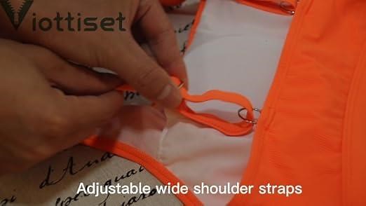 Women's High Waisted Ribbed Square Neck Cheeky Bikini