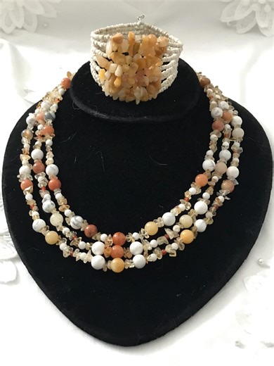 Glass Bead and Gem Stone 925 Necklace Bracelet 2 M - Etsy