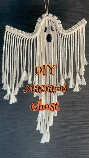 ✨ Makramee Geist Wandbehang – DIY Halloween Dekoration | Macrame Ghost Wall Hanging ✨