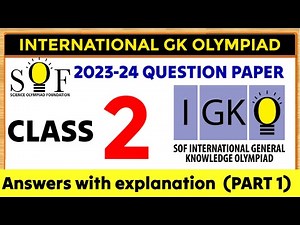 GK Olympiad class 2 | SOF IGKO CLASS 2 | IGKO OLYMPIAD CLASS 2 | IGKO 2023-24 class 2 |#gk #olympiad