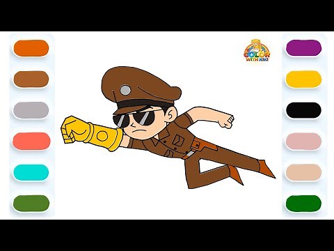 Learn to Draw Little singham flying - Drawing and Coloring Tutorial for Kids