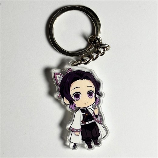 Shinobu Kocho Chibi Demon Slayer Anime Charm Keychain - Etsy