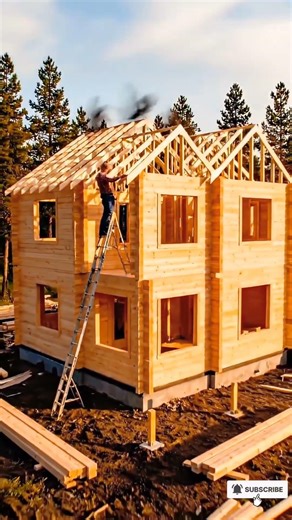 Most Satisfying Wooden House Construction ASMR 🪵🏠 #shorts