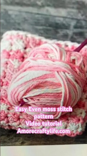 Easy Even Moss Stitch Washcloth Crochet Pattern Free PDF #crochet #crochetpattern