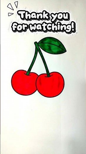 Coloring a Cute Cherry 🍒 | Easy Coloring for Kids | Learn Colors #Shorts