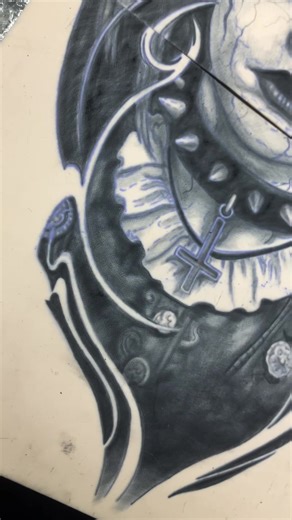 The first realism tattoo design I did during my tattoo apprenticeship on fake skin #tattooapprentice #tattooapprenticeship #fyp #realismtattoo #fakeskintattoopractice