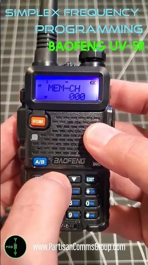 S3: Baofeng UV-5R Simplex Frequency Programming